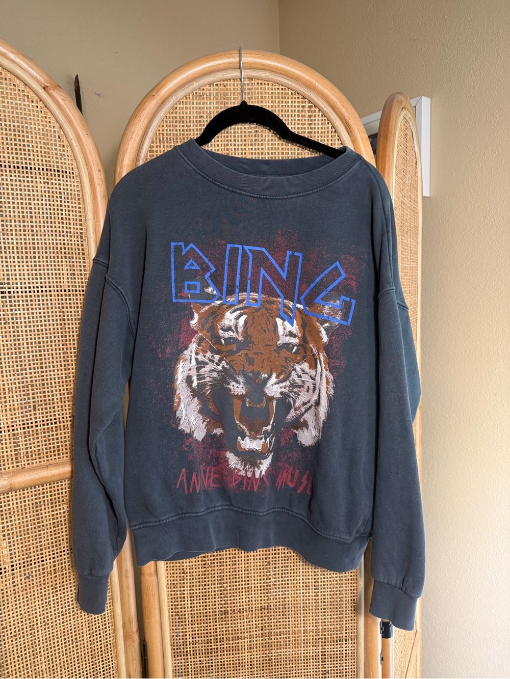 Anine Bing Black Graphic Tiger Crewneck Sweatshirt - Picture 2 of 5